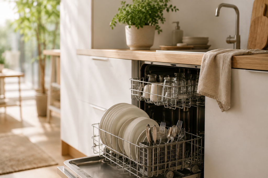 Lavavajillas eficiente en una cocina moderna