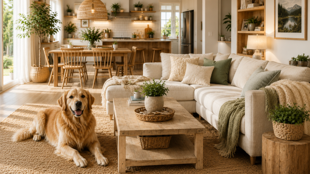 Estilo de casa del golden retriever